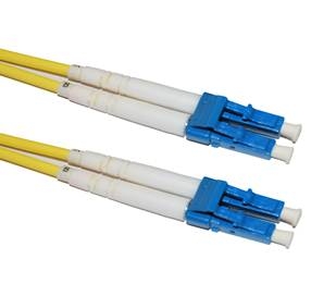 Single-mode fiber patch lead with a typical yellow jacket